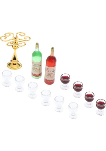 1:12 Dollhouse Mini Goblet Raf Seti Model Dekorasyon Parçaları Çocuk Hediyeleri Altın (Yurt Dışından)