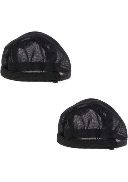 2 Adet Bebek Pratik Dıy Sabit Wig Net Headgear Blythe Dolls Siyah (Yurt Dışından)