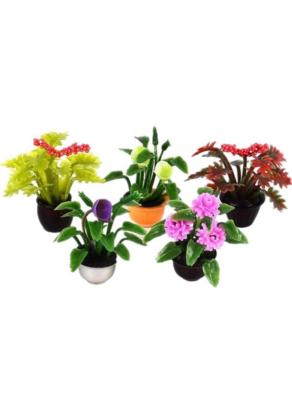 5pcs Strum Pot Plant Bebek Evi Minyatür Aksesuarları 1:30 (Yurt Dışından) modelleri