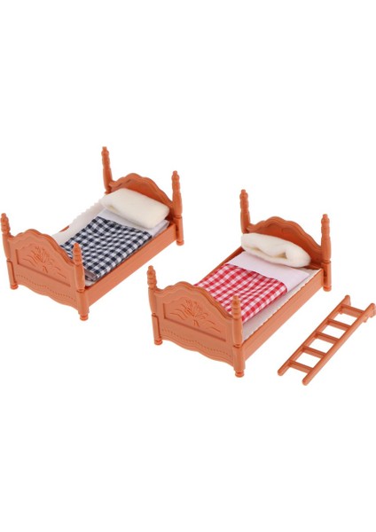 1:12 Ölçekli Dollhouse Minyatür Ekose Ranza Mobilyaları Yatak Odası Için (Yurt Dışından) modelleri