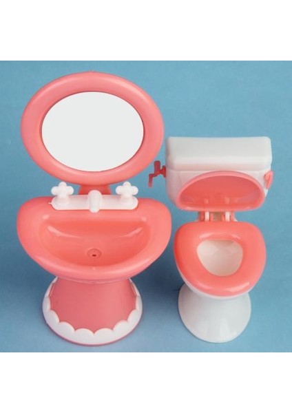 Dollhouse Mobilya Banyo Set Tuvalet ve Lavabo (Yurt Dışından)