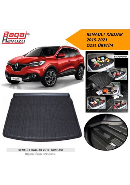 2019 Renault Kadjar Bagaj Havuzu Tam Uyumlu Kauçuk