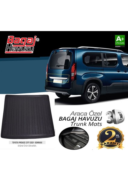 2022 Toyota Proace Bagaj Havuzu Tam Uyumlu Kauçuk