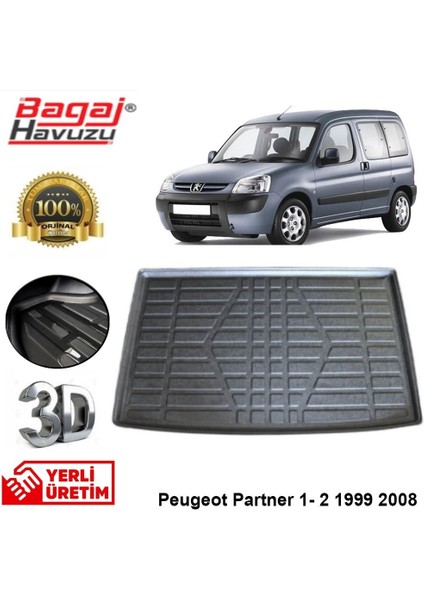 2000 Peugeot Partner Bagaj Havuzu 3D Uyumlu Kauçuk