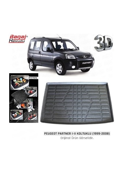 1999 Peugeot Partner Bagaj Havuzu 3D Uyumlu Kauçuk