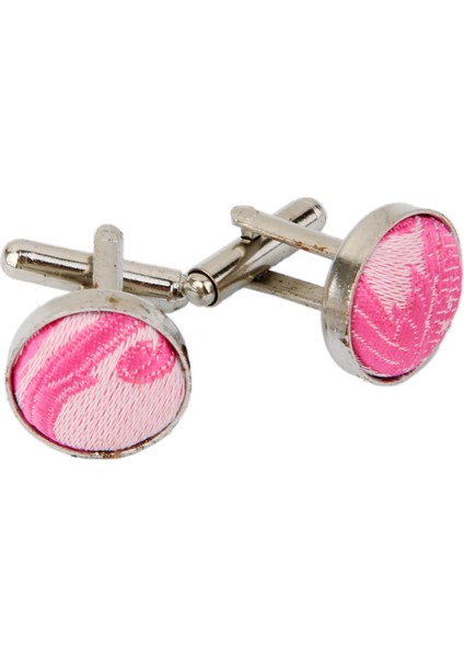Resmi Beyler Erkek Jakard Dokuma Polyester Kravat Kravat+Hanky+Cufflink Seti Pembe