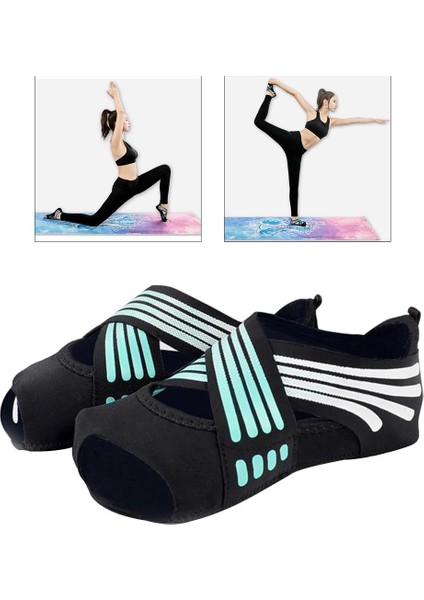 Skid Olmayan Kadın Bale Yoga Ayakkabıları Pilates Kavrama Çorapları Esnek Makine L indirimleri