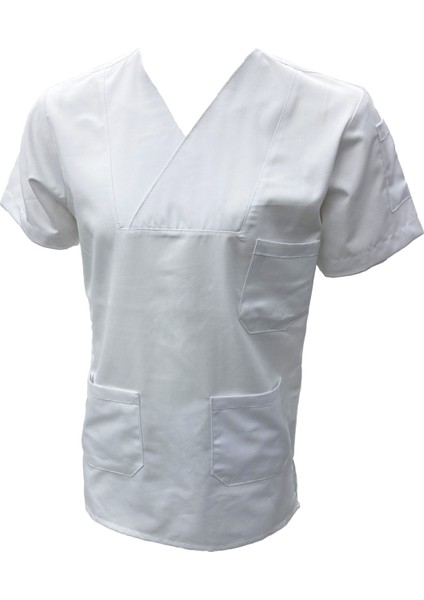 Hemşire Doktor V Yaka Beyaz Üst