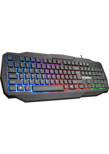 KMX-86 Olivine Siyah Usb RGB Işıklandırmalı Oyuncu Q Multimedia Klavye + Mouse Set