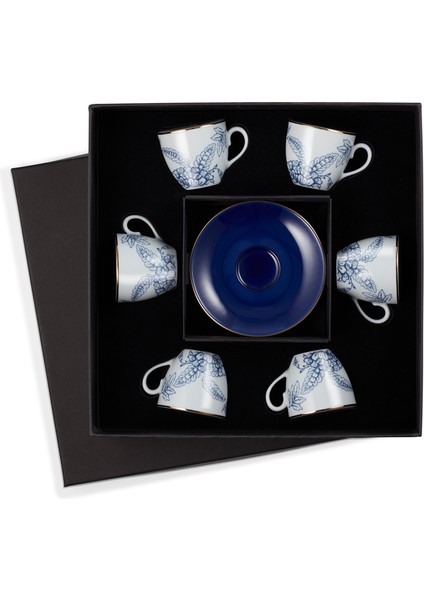 Selamlıque 6'lı Toile Mavi Türk Kahvesi Fincanları