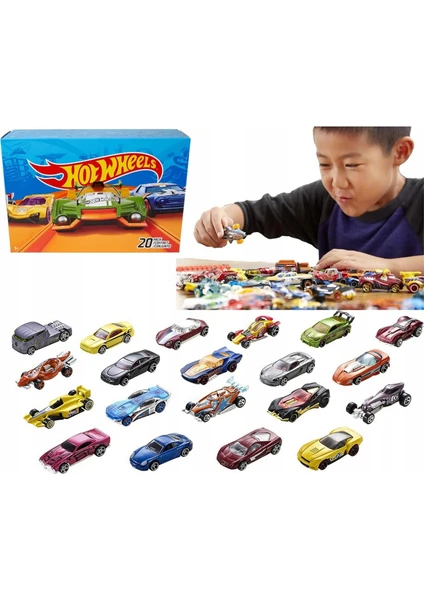 Hot Wheels 20'Li Araba Seti, 1:64 Ölçekli Araçlardan Oluşur, Koleksiyonerler İle 3 Yaş Ve Üzeri Dxy59