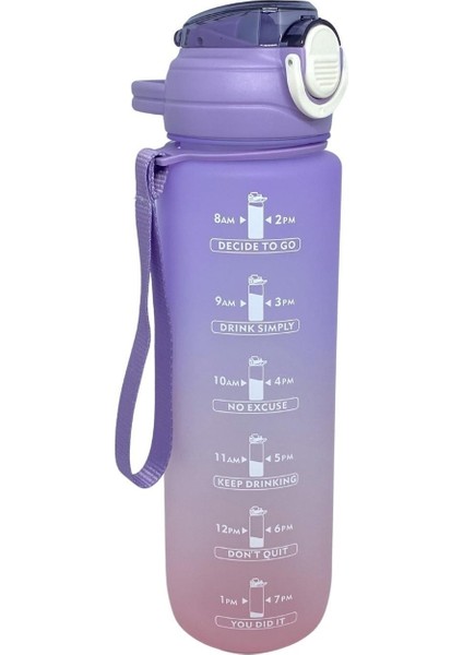 1000ML Pipetli Tritan Çift Renkli Matara Suluk VGN-2219