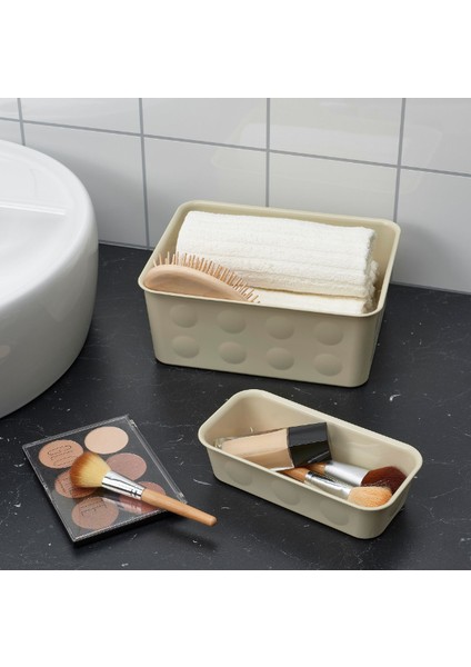 Nojıg Bej Kutu Masaüstü Çekmece Içi Evrak Aksesuar Saklama Kutusu Düzenleyici 20 x 25 x 10 cm