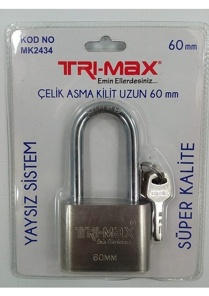 Çelik Asma Kilit 60 mm MK2434