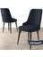 Concept Nex Serisi, Siyah Mermer 80 x 132 cm Mdf Mutfak Masası Takımı Metal Iskelet, 4 Sandalye Gold Halka 4
