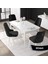 Concept Nex Serisi, Beyaz 80 x 132 cm Mdf Mutfak Masasıtakımı Metal Iskelet, 4 Sandalye Gold Halka 1