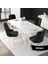 Concept Nex Serisi, Beyaz 80 x 132 cm Mdf Mutfak Masasıtakımı Metal Iskelet, 4 Sandalye Gold Halka 2