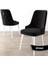 Concept Nex Serisi, Beyaz 80 x 132 cm Mdf Mutfak Masasıtakımı Metal Iskelet, 4 Sandalye Gold Halka 4