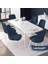 Concept Nex Serisi, Beyaz 80 x 132 cm Mdf Mutfak Masası Takımı Metal Iskelet, 6 Sandalye Gold Halka 2