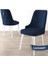 Concept Nex Serisi, Beyaz 80 x 132 cm Mdf Mutfak Masası Takımı Metal Iskelet, 6 Sandalye Gold Halka 4