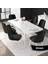 Concept Nex Serisi, Beyaz 80 x 132 cm Mdf Mutfak Masası Takımı Metal Iskelet, 6 Sandalye Gold Halka 2