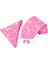 Resmi Beyler Erkek Jakard Dokuma Polyester Kravat Kravat+Hanky+Cufflink Seti Pembe 1