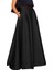 Kadın Siyah Cepli Yüksek Bel Maxi Uzun A-Line Saten Etek 1