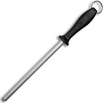 Pirge Oval Masat Paslanmaz Çelik Bıçak Bileme Çubuğu - 20 cm, Siyah, Ergonomik Sap, Yüksek Performans