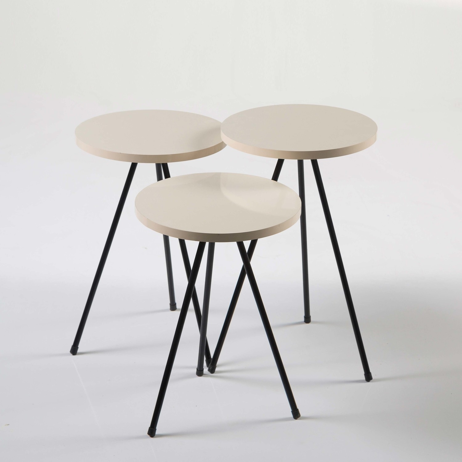 Falez Mobilya Zigon Sehpa 3�lü Demir Ayak Krem Fiyatı