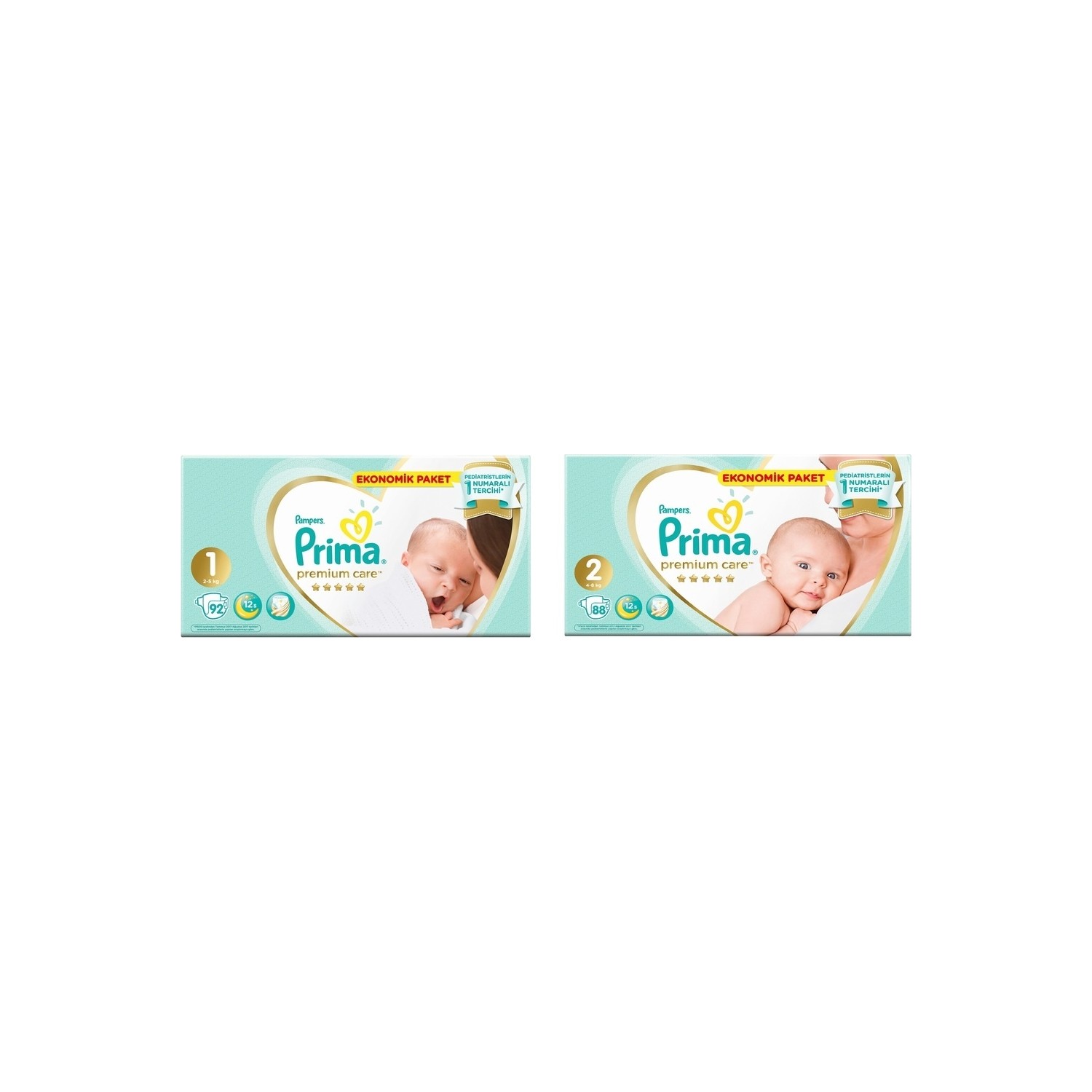 Prima Premium Care 1+2 Numara Toplam 180 Adet Bebek Bezi Fiyatı