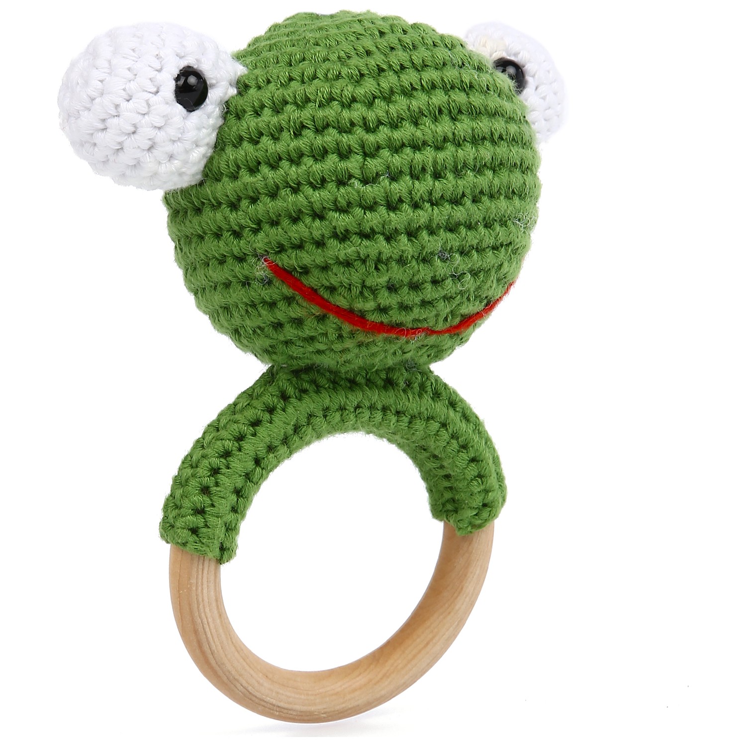 Göznuru Ami̇gurumi̇ Kurbağa Di̇ş Kaşıyıcı Bebek Çıngırağı