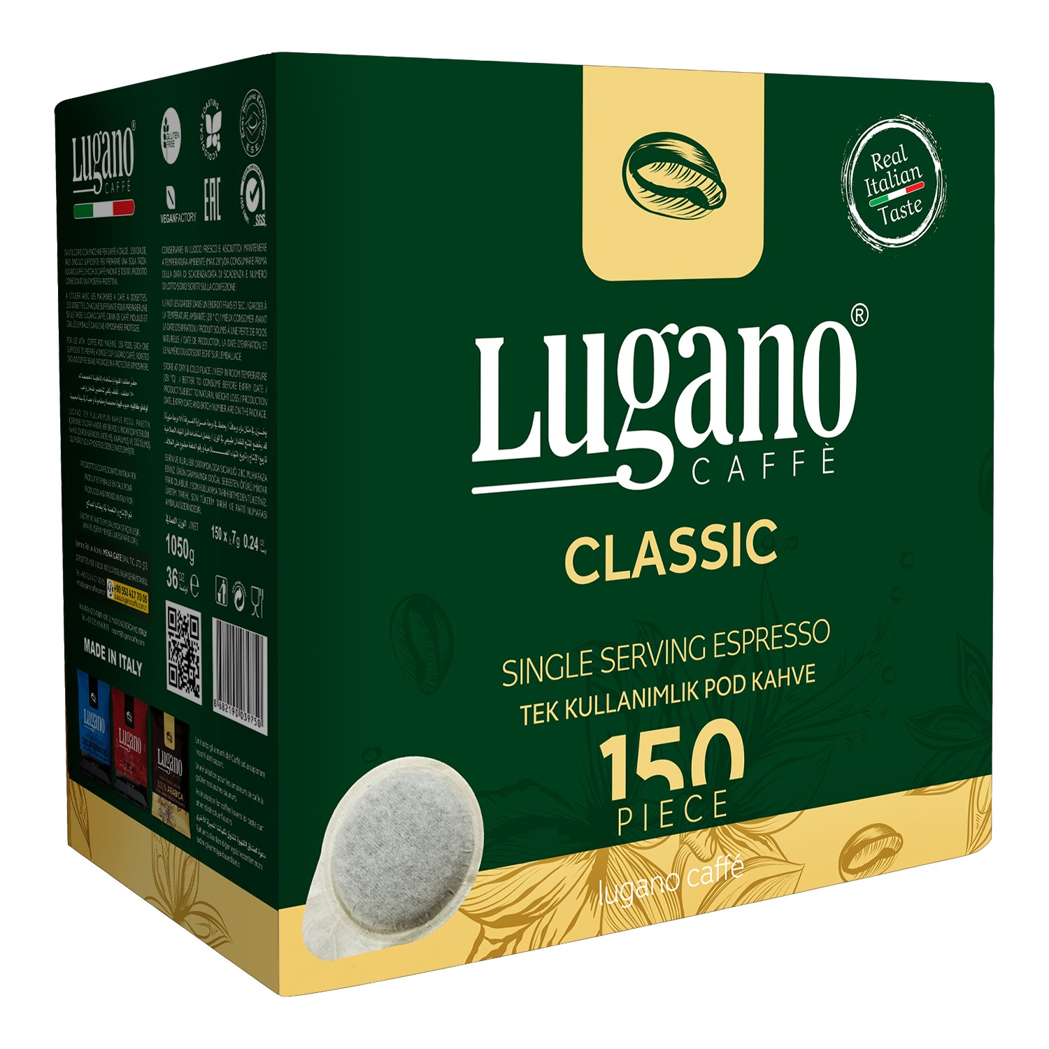 Lugano Caffe Ese Klasik Pod Kahve 150�li Fiyatı
