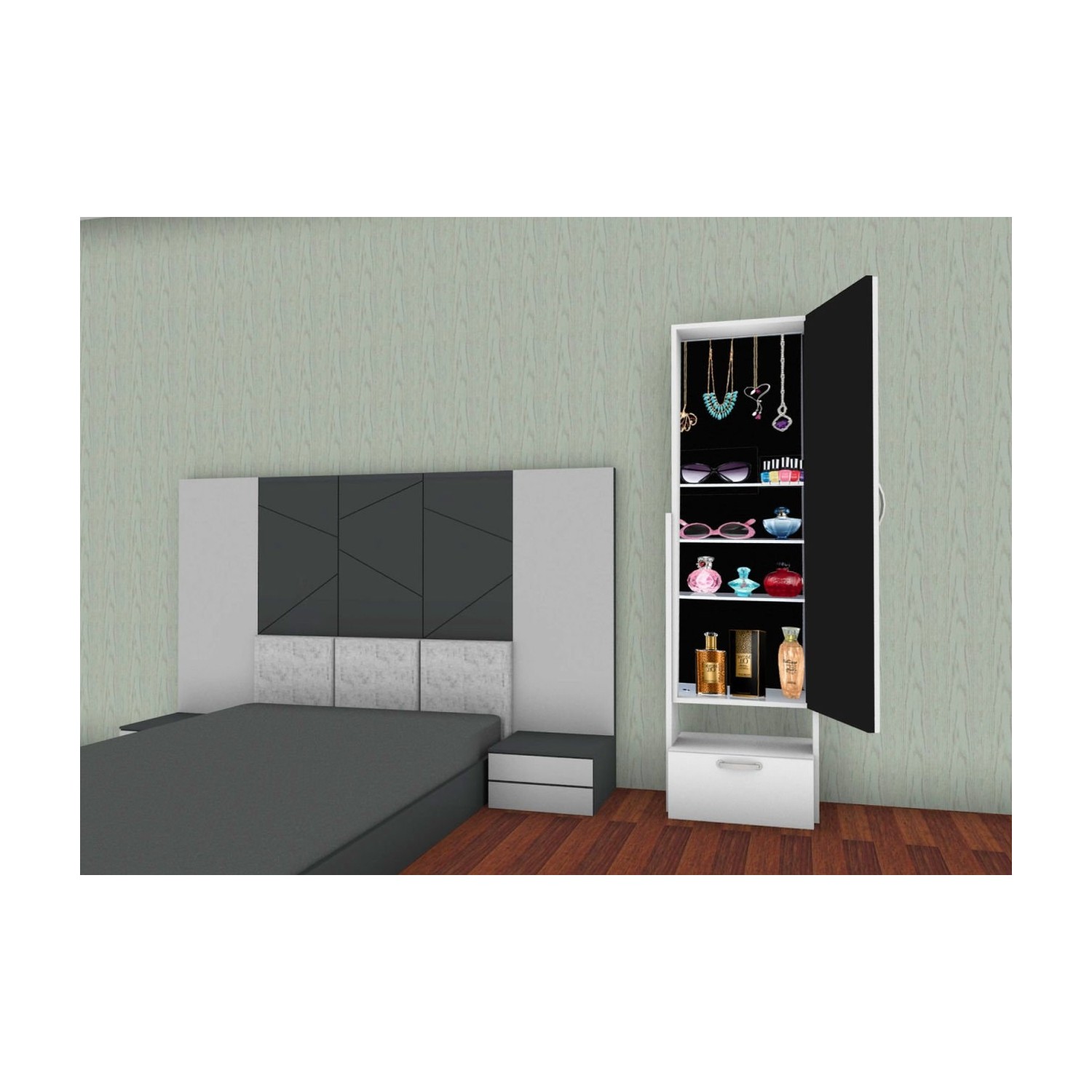 İndirimse Home Aynalı Takı Dolabı Makyaj Dolap Fiyatı