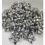 Metalik Gümüş Hediye Paketi Süsü Yıldız Rafya Fiyonk 100'lü