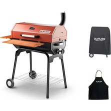 Guruss 75 cm Takım Mangal + Kılıf + Önlük Oksit Kırmızı
