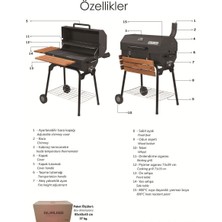 Guruss 75 cm Kömürlü Barbekü Mangal Mavi