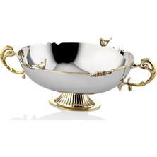 Lamedore Kuş Desenli Kulplu Dekoratif Kase