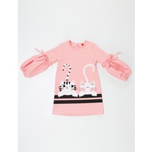 Denokids Cute Friends Kız Çocuk Dokuma Elbise
