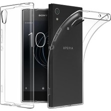 Tekno Grup Sony Xperia XA1 Silikon Kılıf + Cam Ekran Koruyucu Şeffaf