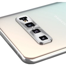 Microcase Samsung Galaxy S10 Kamera Lens Koruma Halkası Kapalı Tasarım Gümüş