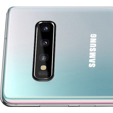 Microcase Samsung Galaxy S10+ Kamera Lens Koruma Halkası Açık Tasarım Siyah