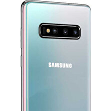 Microcase Samsung Galaxy S10+ Kamera Lens Koruma Halkası Açık Tasarım Siyah