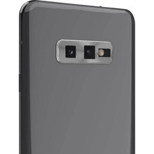 Microcase Samsung Galaxy S10E Kamera Lens Koruma Halkası Kapalı Tasarım Gümüş