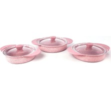 Oms 6 Parça Granit Sahan Set Pembe 3015