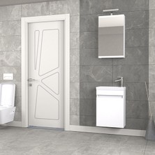 Biani Fix Edremit 45 cm Mat Beyaz  Banyo Dolabı
