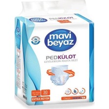 Mavi Beyaz Ped Emici Külot Hasta Bezi XL Extra Büyük x 4