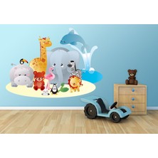 Tilki Dünyası Şirin Hayvanlar Hayvanat Bahçesinde Duvar Sticker