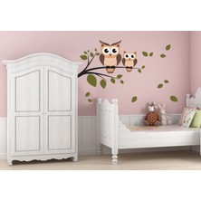 Tilki Dünyası Ağaçta Baykuşlar Duvar Sticker