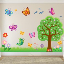 Tilki Dünyası Kelebekler ve Doğa Konsept Bebek ve Çocuk Odası Duvar Sticker