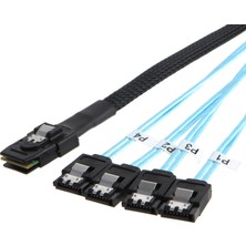 Alfais 4352 Mini Sas SFF-8087 36 Pin To 4 Port Sata 7p Çevirici Çoklayıcı Kablo